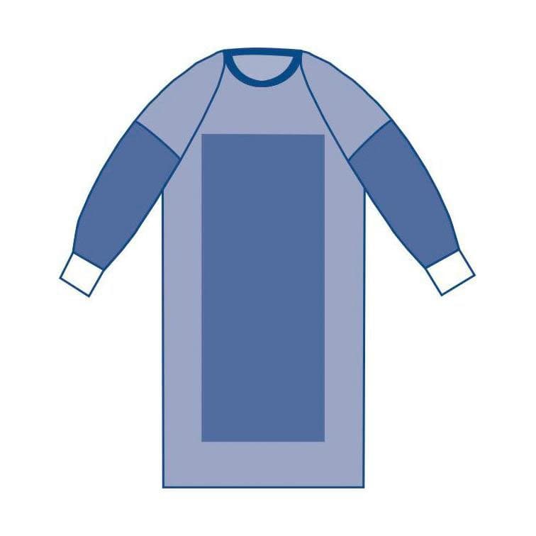 Medline Sirus Poly Reinforced Gown with Raglan Sleeves, Sterile, Size L - Case of 32 - Image 1