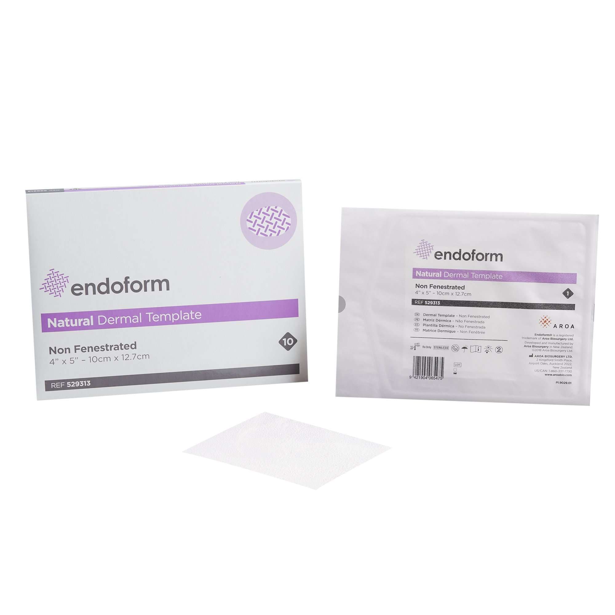 Endoform Non Fenestrated Natural Dermal Template Collegen Dressing, 4 x 5 Inch - Image 1