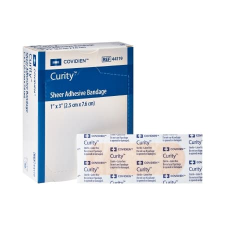 Curity Sheer Bandages, 1 x 3 Inch - Box of 50 - Image 1