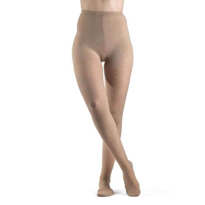 Sigvaris Women's Style Sheer Closed Toe Compression Pantyhose, 30-40mmHg, Small-Long, Natural - Pair - Image 1