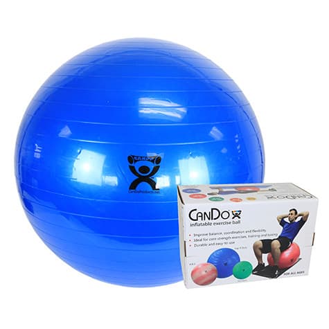 CanDo Inflatable Exercise Ball, 34 Inch, Blue, Retail Box - Image 1