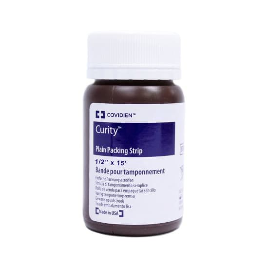 Curity Plain Packing Strips, 1/2 Inch x 5 Yard - Case of 12 - Image 1