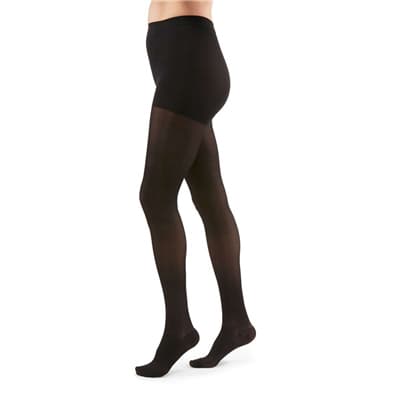 Duomed Transparent Compression Pantyhose 15-20mmHg Closed Toe, Petite, Black, Extra Large - Pair - Image 1