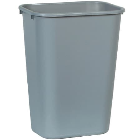 Deskside Rectangular Trash Can Without Lid, Gray - Image 1