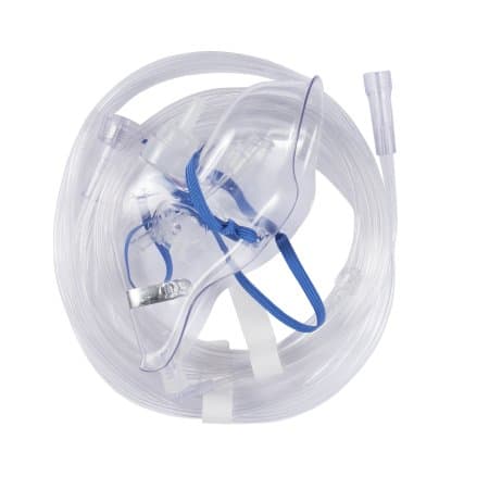 Sun Med Oxygen Mask with ETCO2 Monitoring Clear Adjustable Head Strap without valve One Size Fits Most - Case of 50 - Image 1