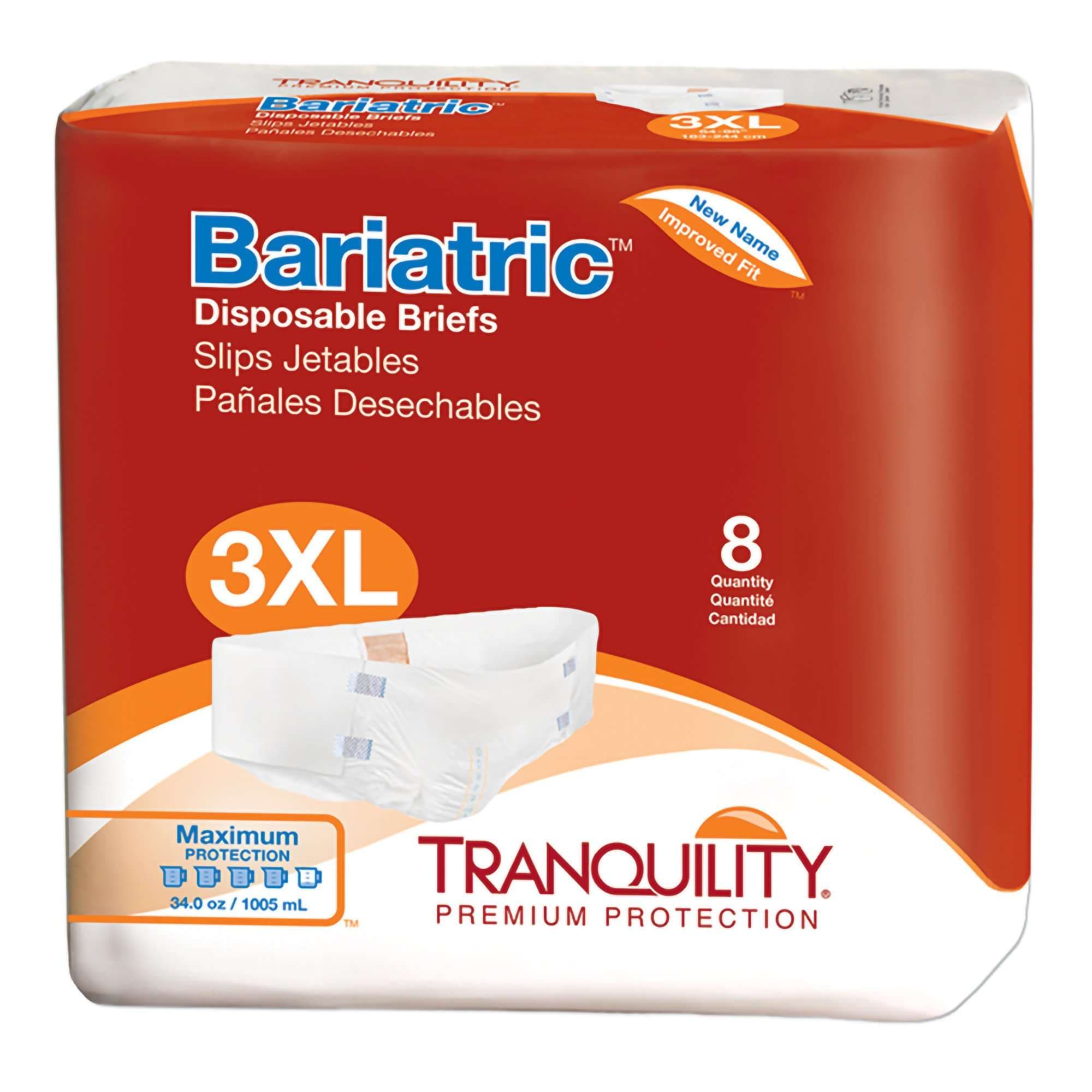 Tranquility Bariatric Adult Briefs - Package of 8 - Image 1