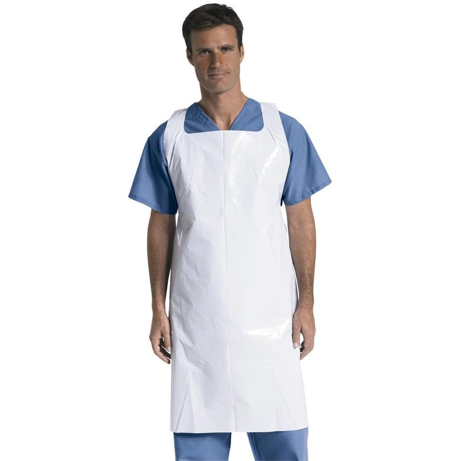 Medline Disposable Polyethylene Apron, Midweight, 28 x 46 Inch - Box of 100 - Image 2