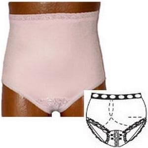 Options Ladies Split-Lace Crotch Brief with Built-In Barrier Support, Soft Pink - Image 2