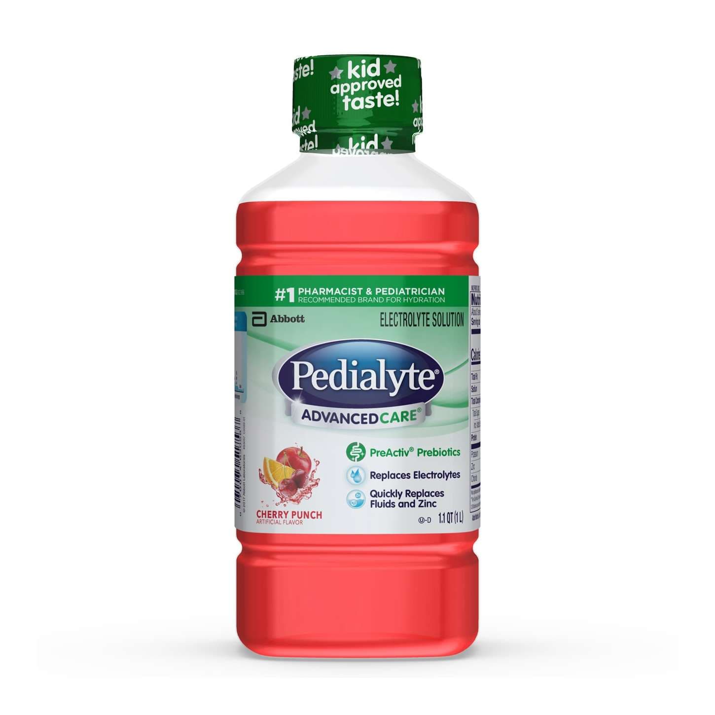 Pedialyte AdvancedCare Oral Electrolyte Solution, Cherry, 33.8 oz - Each - Image 1