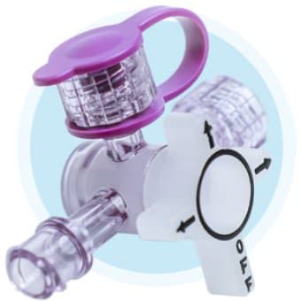 ICU ENFit Lopez Valve Closed Enteral Tube Valve with Tethered Cap, NonSterile - Each - Image 1