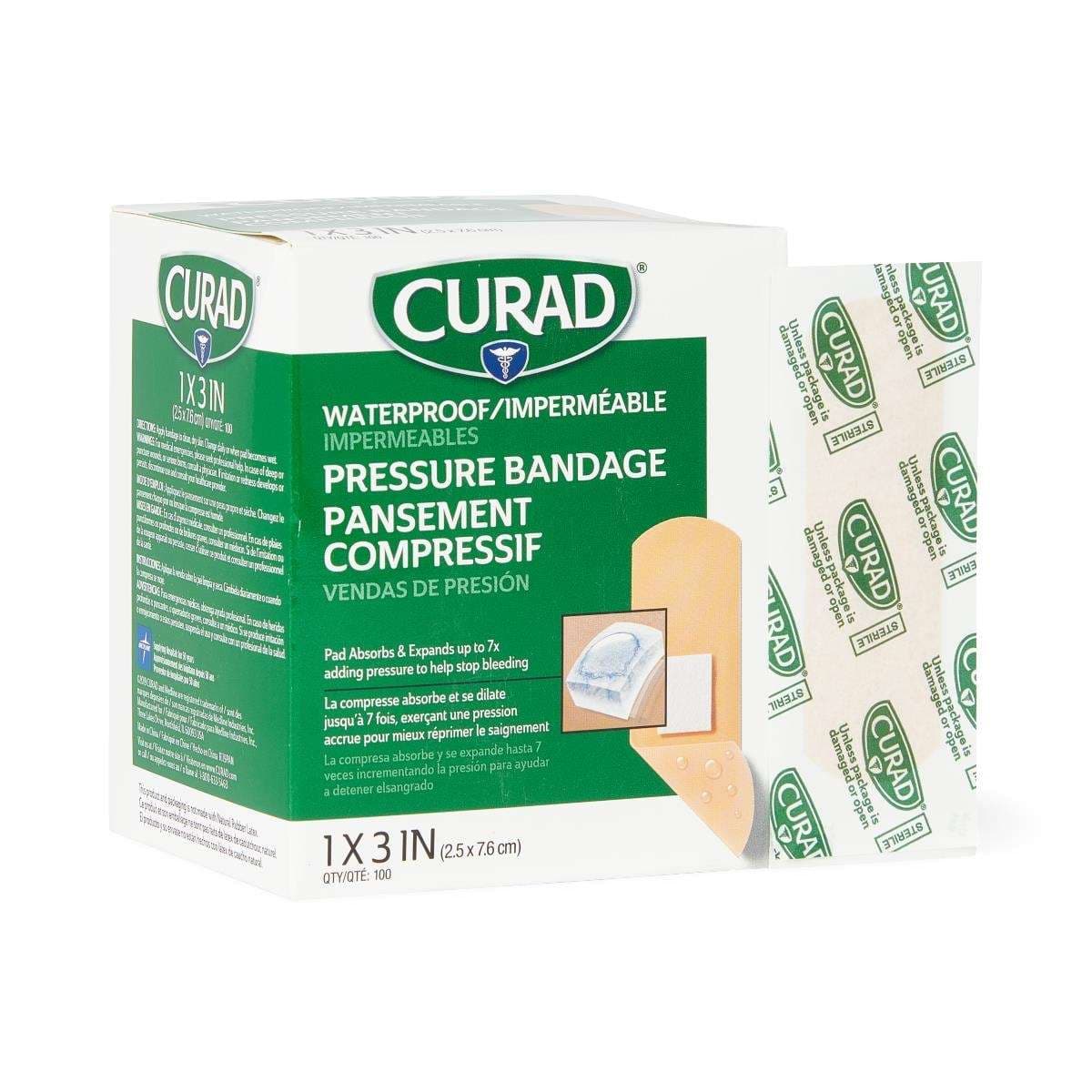 Medline Large Adhesive Pressure Bandages - Box of 100 - Image 1