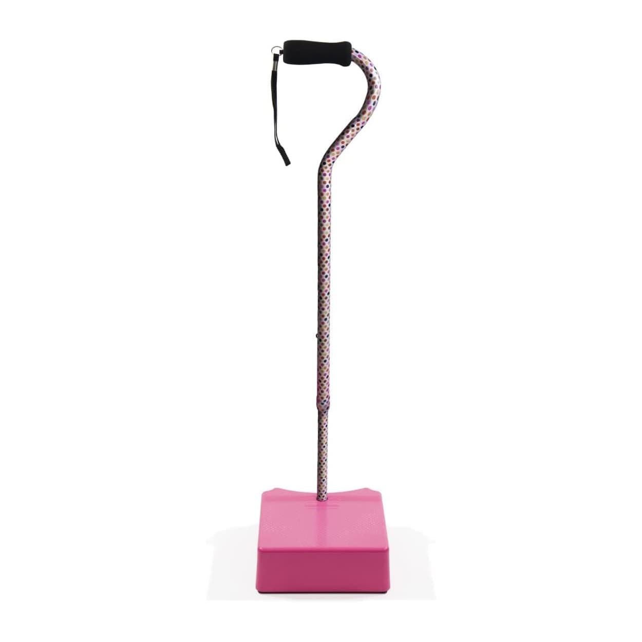 EZ-Step Stair Climbing Pink Polka Dot Cane with Pink Base - Each - Image 1