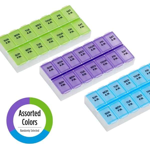 Ezy Dose Twice A Day Pill Organizer, Medium, 7 Day, 2 Dose - Package of 6 - Image 6