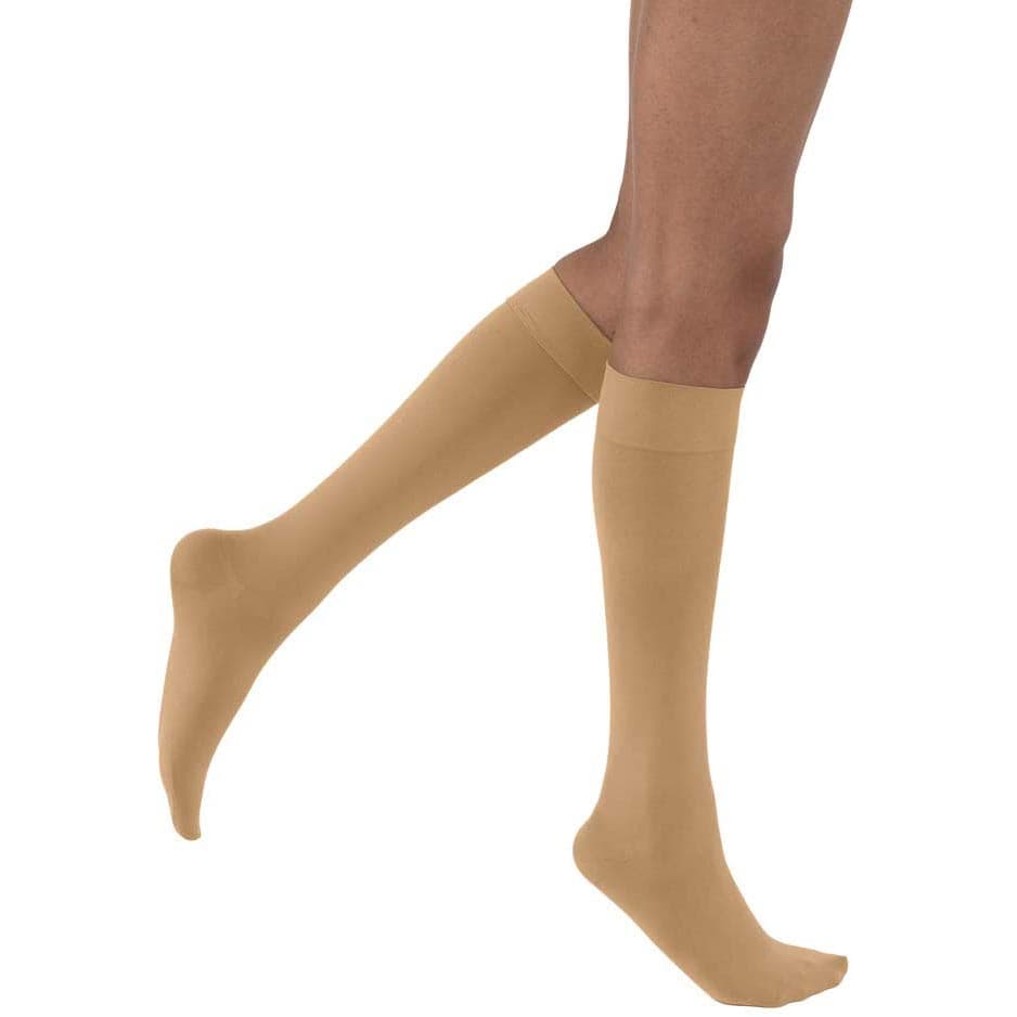 Jobst Opaque SoftFit Compression Stockings, Closed Toe, 30-40mmHg, Large, Honey - Pair - Image 1