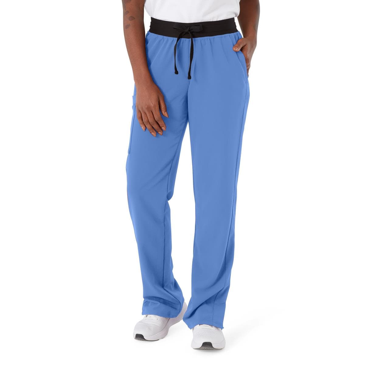 Medline Varick AVE Women's Tall Scrub Pants, Ceil Blue, Extra Small - Image 1