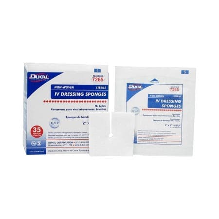 Dukal Non-Woven 6-Ply IV Sponges, 2" x 2" - Box of 35 - Image 1