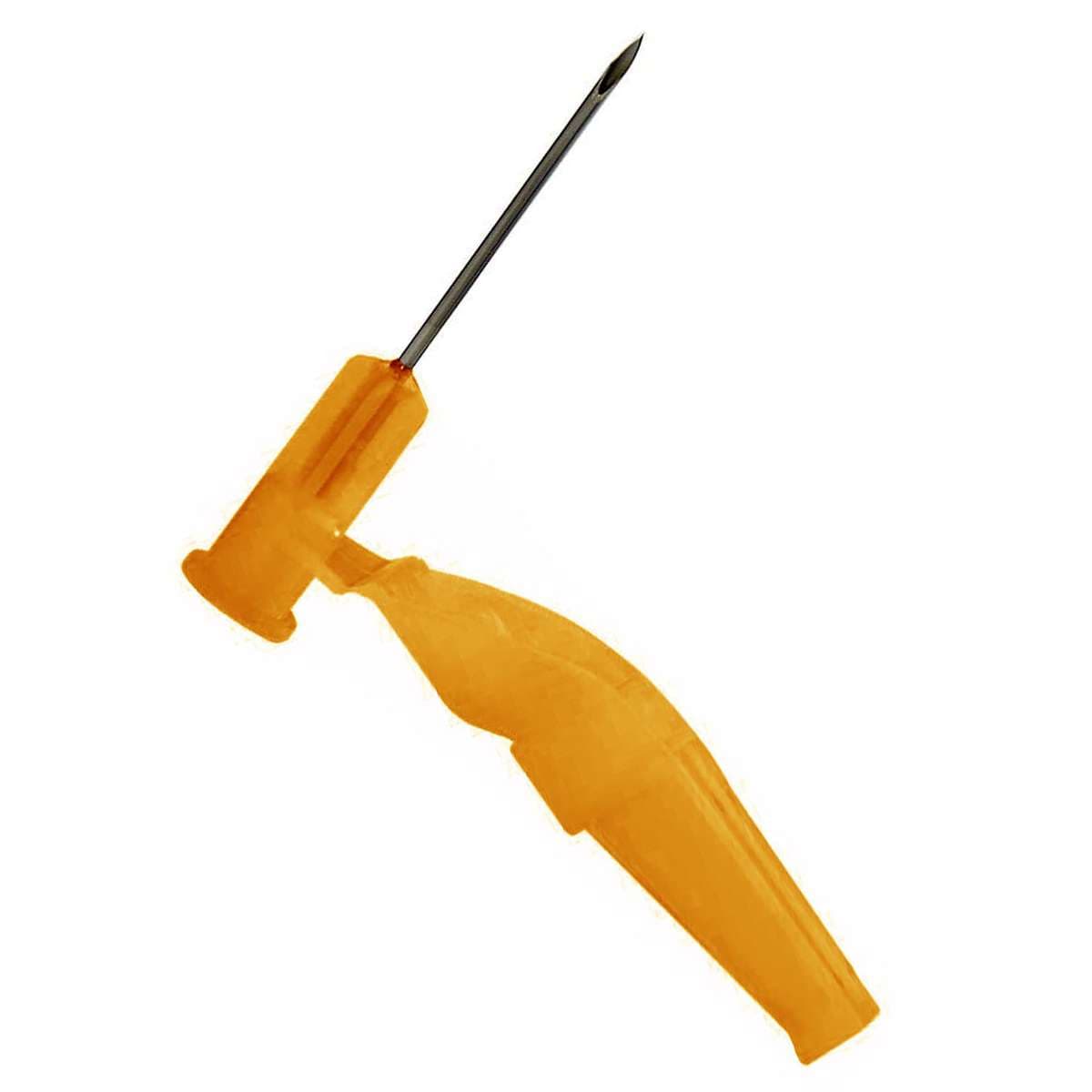 Needle-Pro EDGE Safety Hypodermic Needle, Orange, 25 Gauge, 5/8 Inch Length - Case of 1000 - Image 1