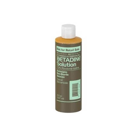 Emerson Betadine Antiseptic Solution, 10% Povidone-Iodine, 8 oz Bottle - Image 1