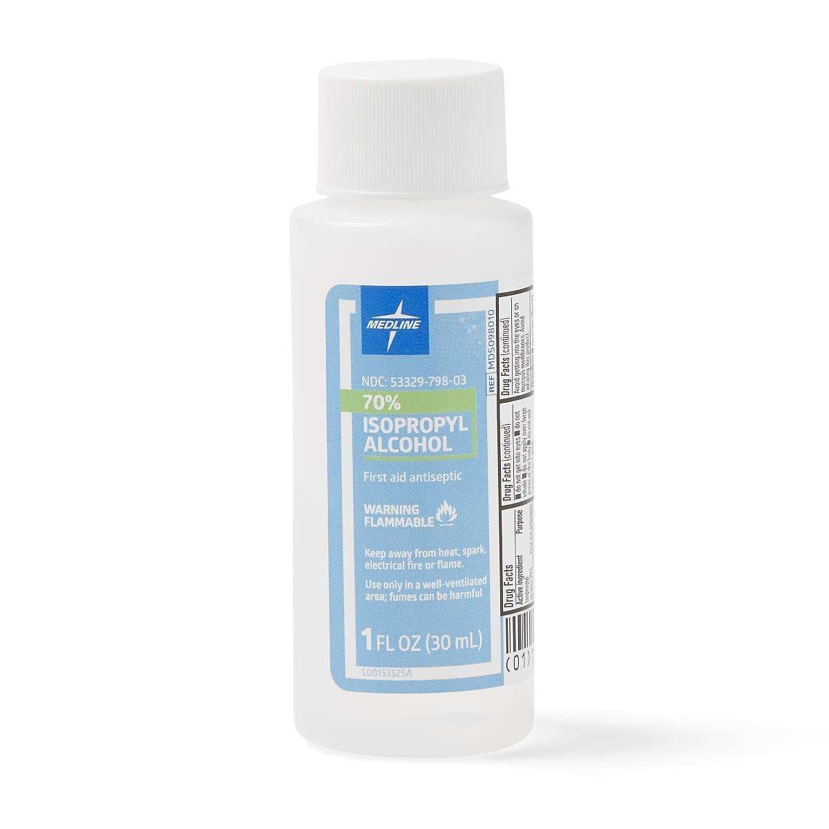 Medline Isopropyl Rubbing Alcohol, 70% Strength, 1 oz - Case of 96 - Image 1