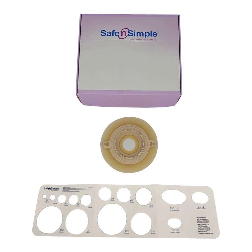 Safe N Simple Beige Ostomy Barrier Adhesive Tape Collar, 1-1/4 Inch - Case of 40 - Image 1