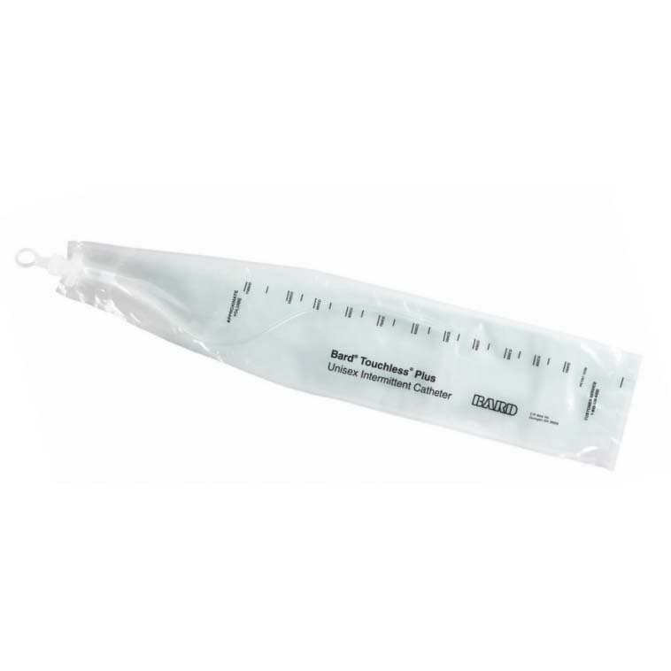 Touchless Plus Vinyl Closed System Intermittent Catheter, Straight, 14 Fr - Case of 50 - Image 1