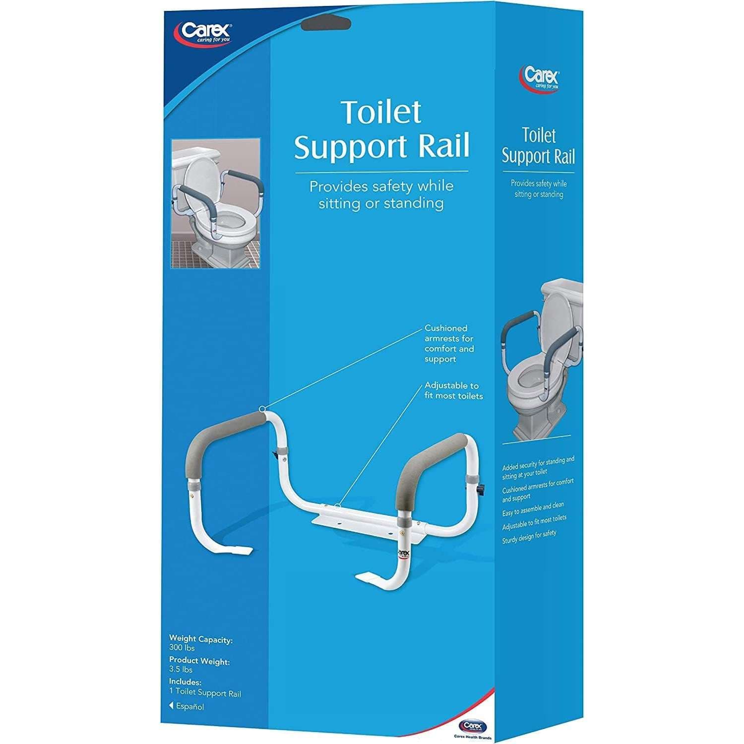Carex Toilet Support Rail with Mounting Screws and Gasket - Image 7