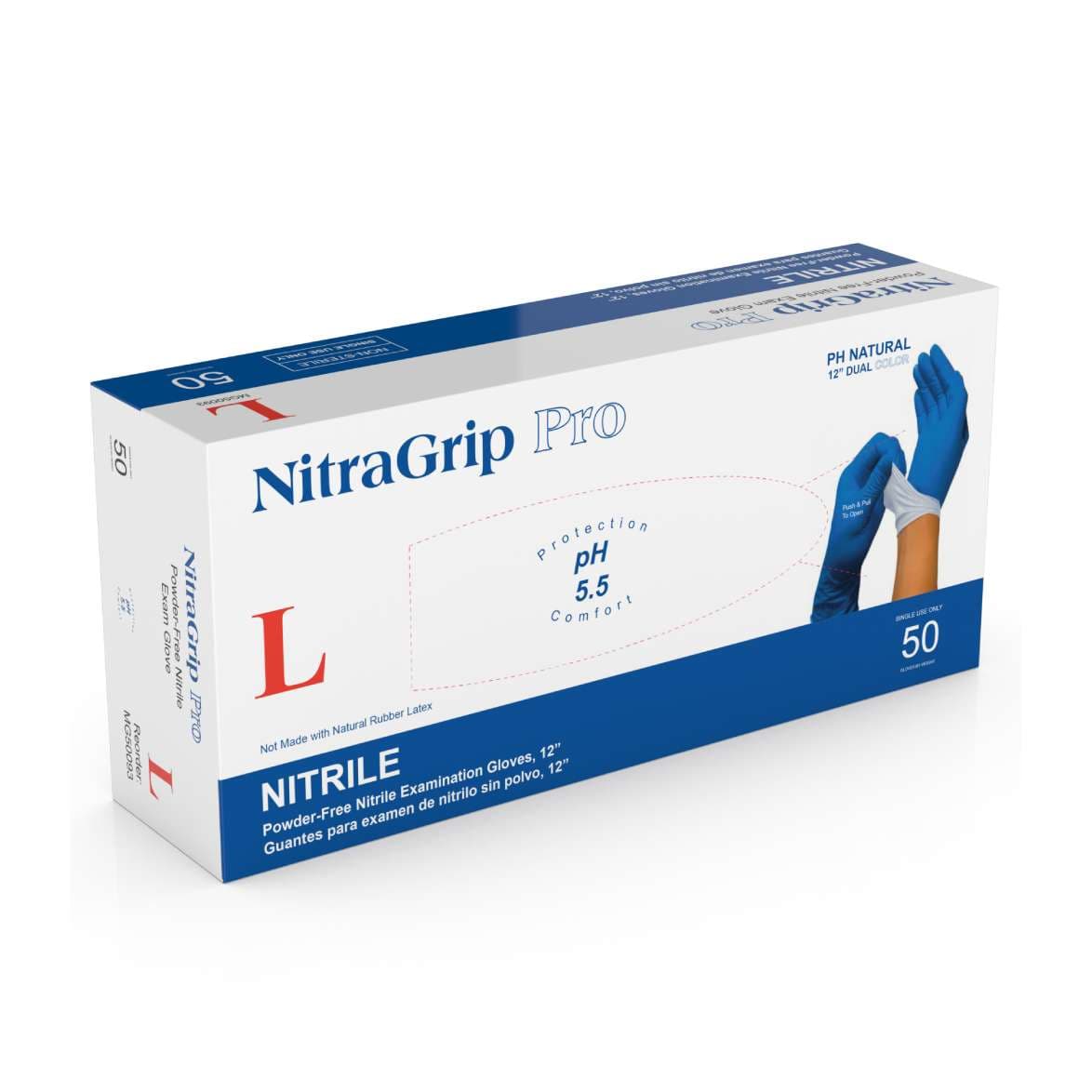 Medgluv Exam Glove, Nitrile, 2X-Large, Powder-Free, 2-Ply, Blue-White, Chemo - Case of 450 - Image 1