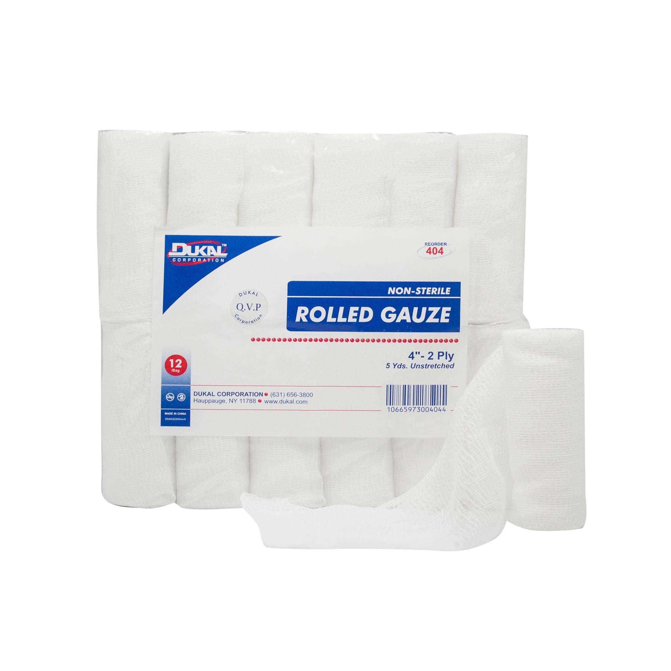 Dukal Cotton 2-Ply Conforming Bandage, 4 Inch 5 Yard, Non-Sterile - Case of 96 - Image 1