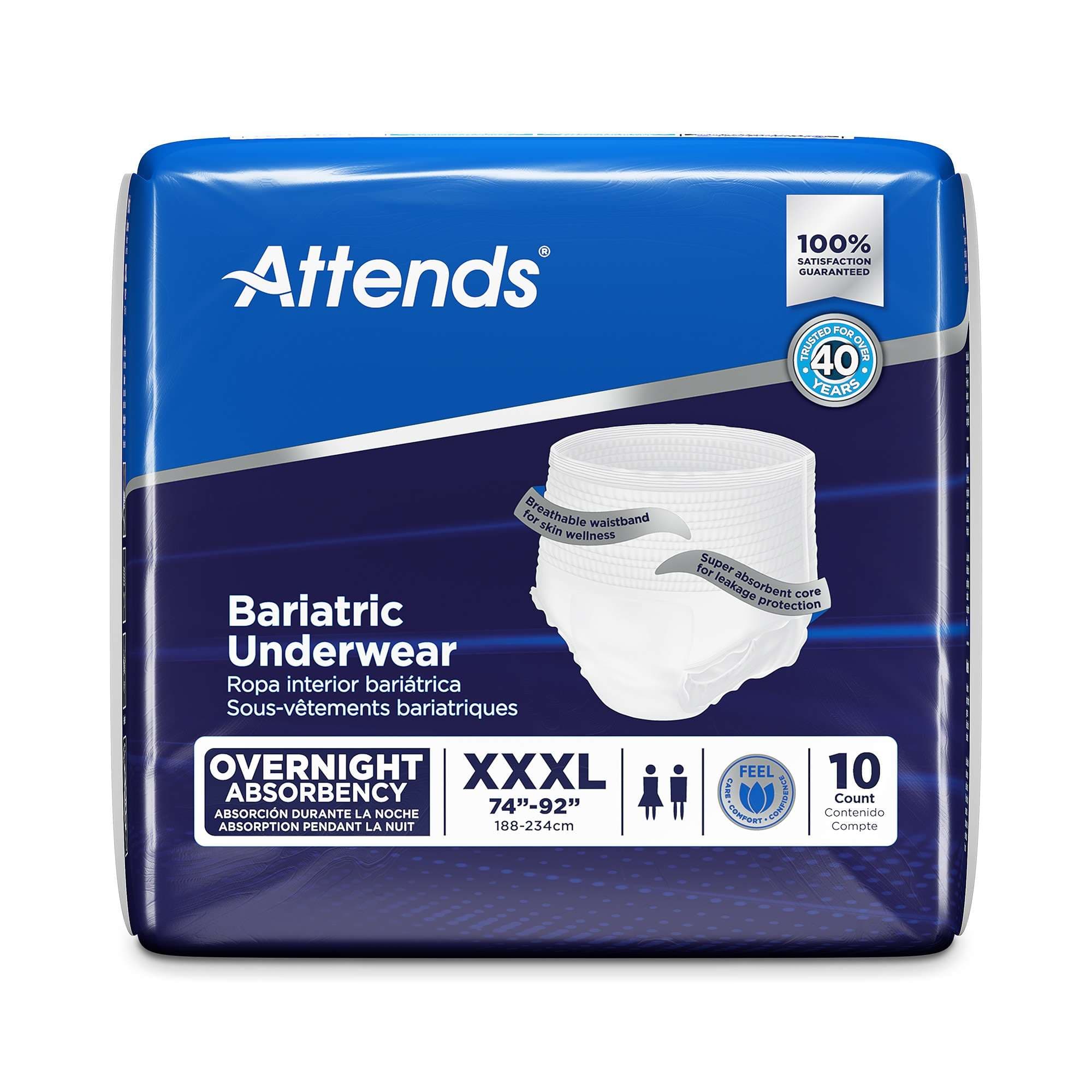 Attends Bariatric Protective Underwear, 3XL - Package of 10 - Image 1