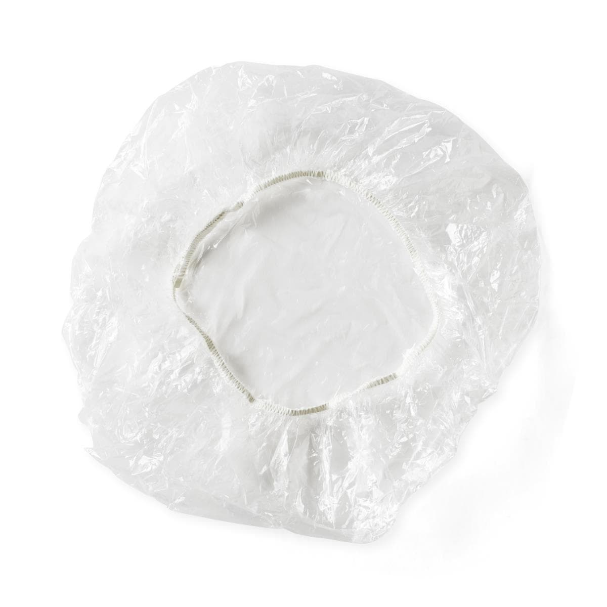 Medline Single-Use Clear Plastic Shower Caps - Case of 500 - Image 1