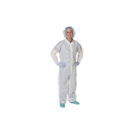 Cardinal Health Staff Coveralls, Fluid-Resistant, XL, White - Case of 24 - Image 1