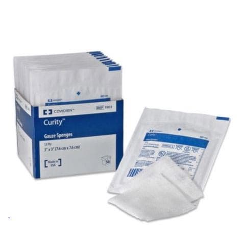 Dermacea 12-Ply USP Type VII Gauze Sponges with Soft Pouch, Sterile, 4 x 4 Inch - Case of 1280 - Image 1