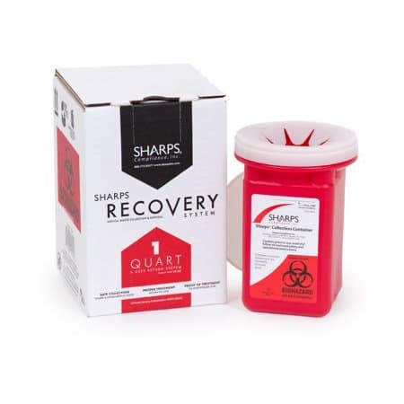 Sharps Recovery System Mailback Sharps Container, 1-Quart - Case of 12 - Image 1