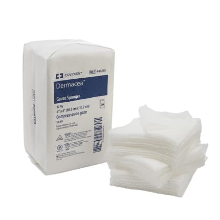 Covidien Dermacea Gauze Sponge, 12-Ply, 4 x 4 Inch, Sterile - Box of 25 - Image 1