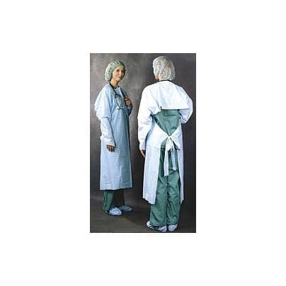 Busse Hospital Disposables Protective Procedure Gown, Blue - Carton of 75 - Image 1