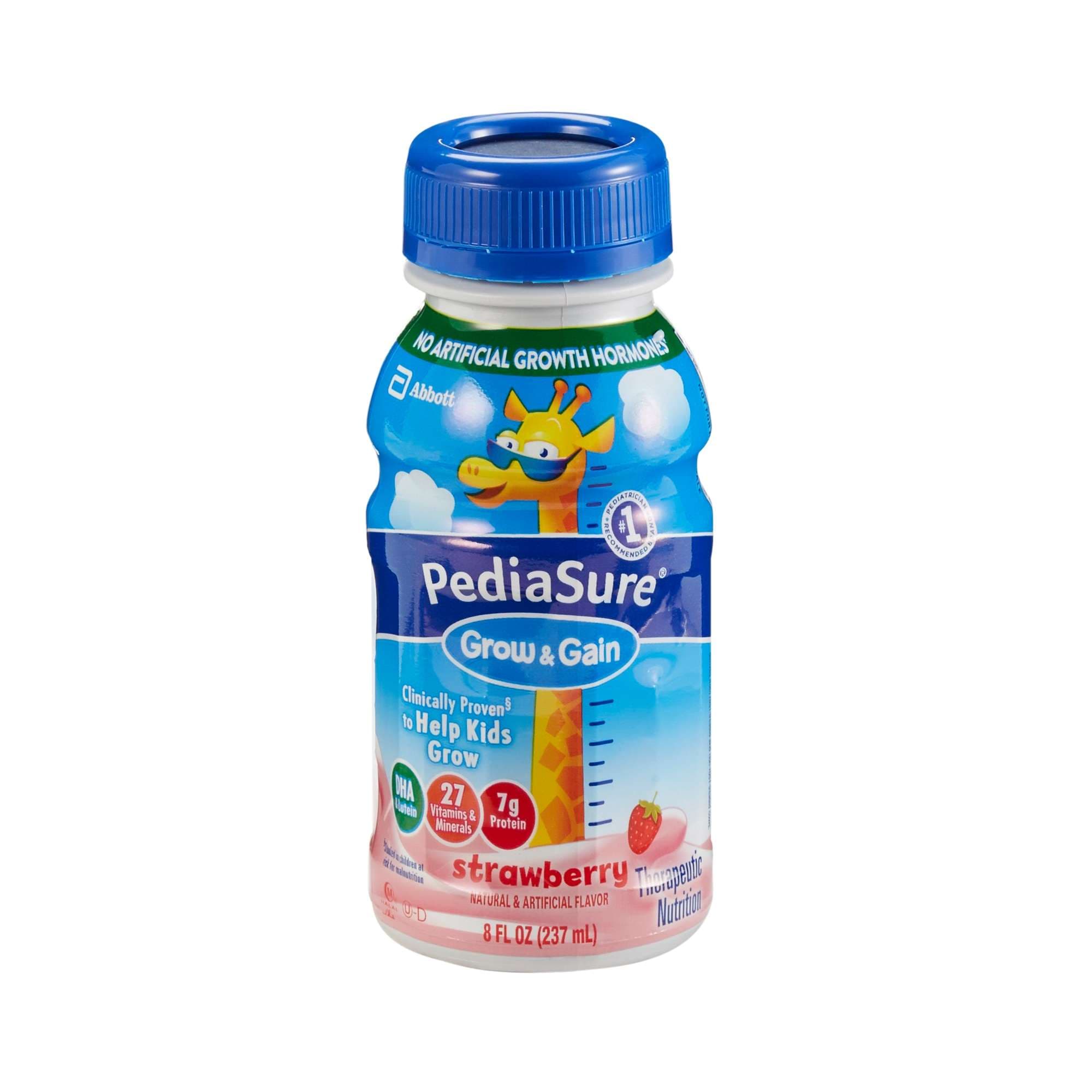 PediaSure Grow and Gain Pediatric Oral Supplement Tube Feeding Formula, Strawberry, 8 oz - Case of 24 - Image 1