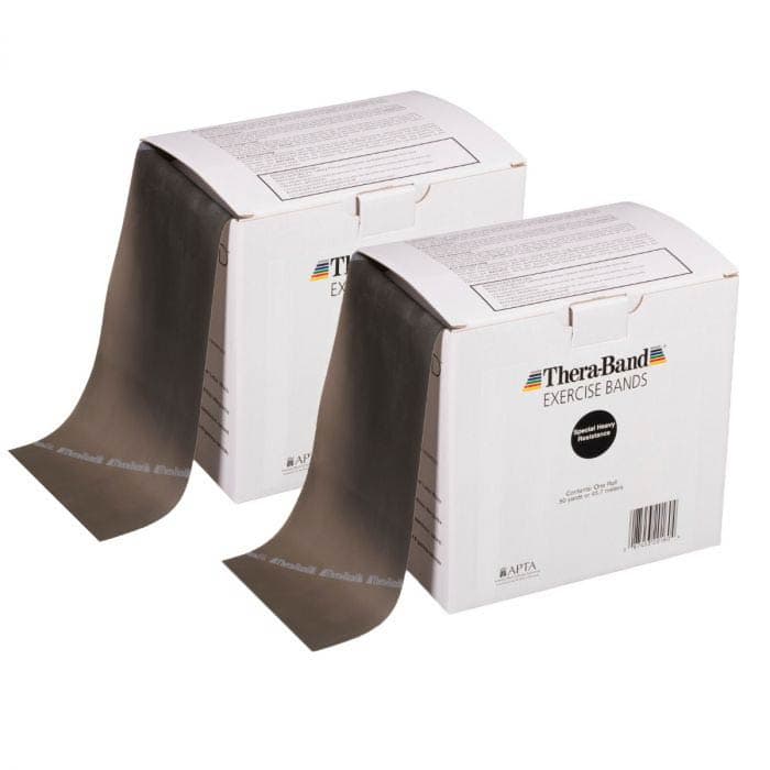 TheraBand Professional Latex Resistance Bands 5" x 100 yards Long Super Heavy Black - Box of 1 - Image 1