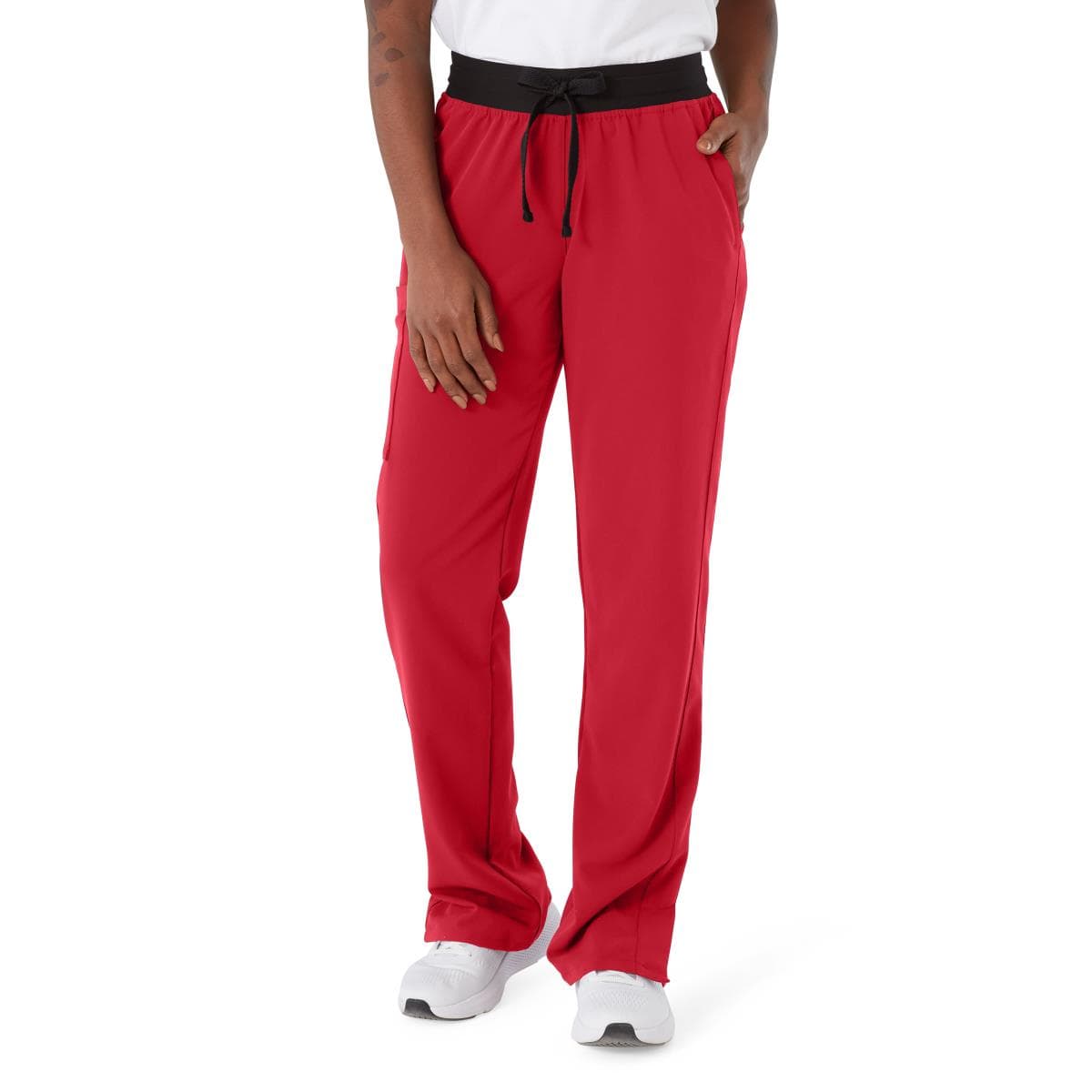 Medline Varick AVE Women's Petite Scrub Pant, Red, Medium - Image 1