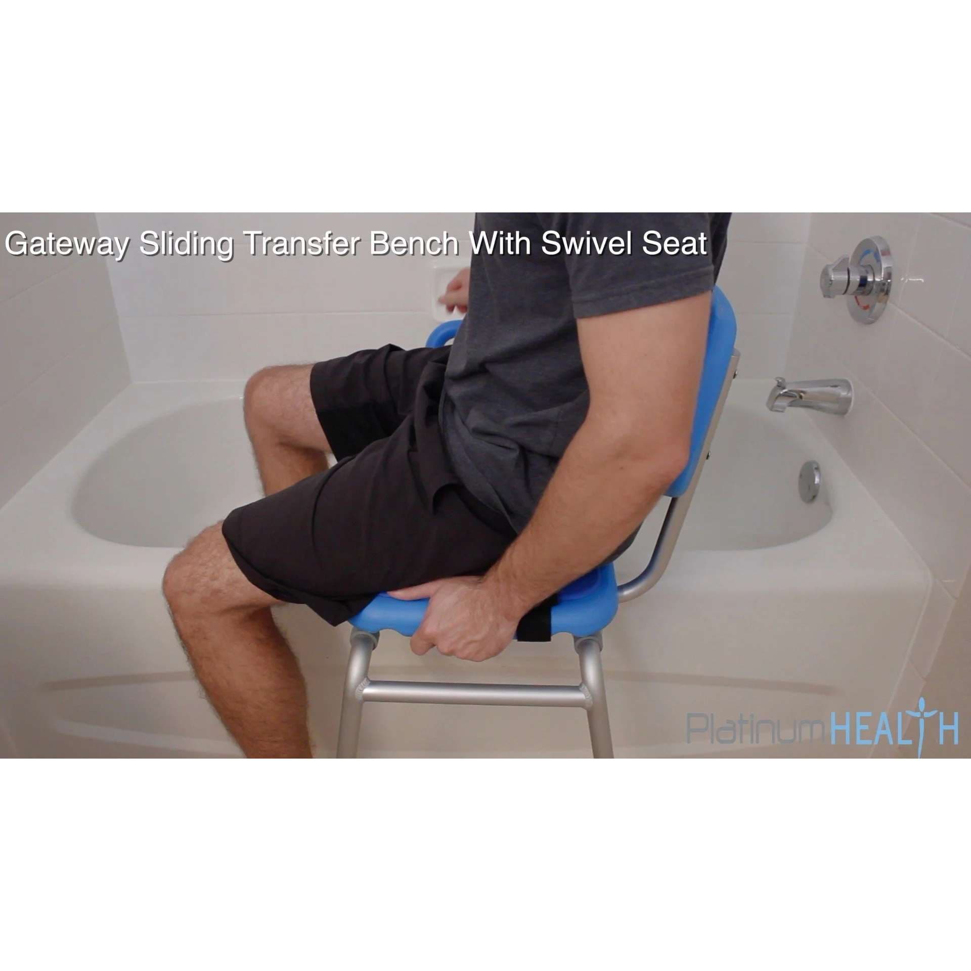 Platinum Health Gateway Premium Sliding Bath Transfer Bench with Swivel Seat Padded - Image 5