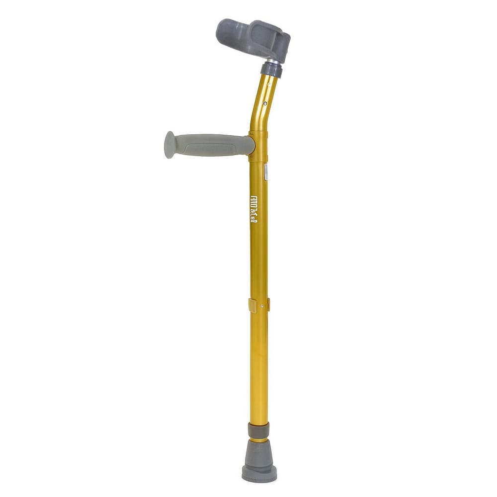 Walk Easy pediatric forearm crutches with half cuff (Pair) - Gold - Image 1