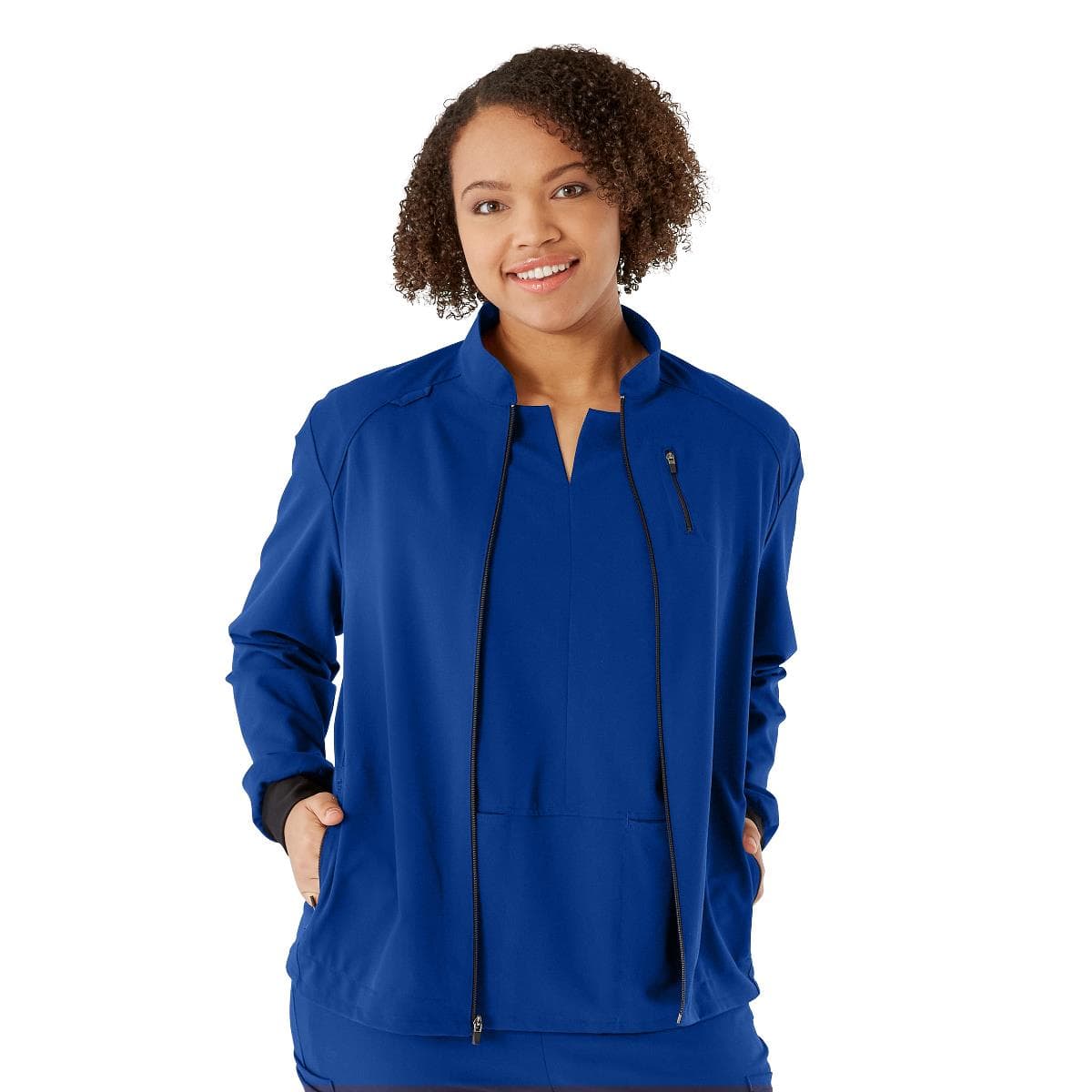 Medline Solano AVE Women's Scrub Jackets, Royal Blue, Large - Image 1