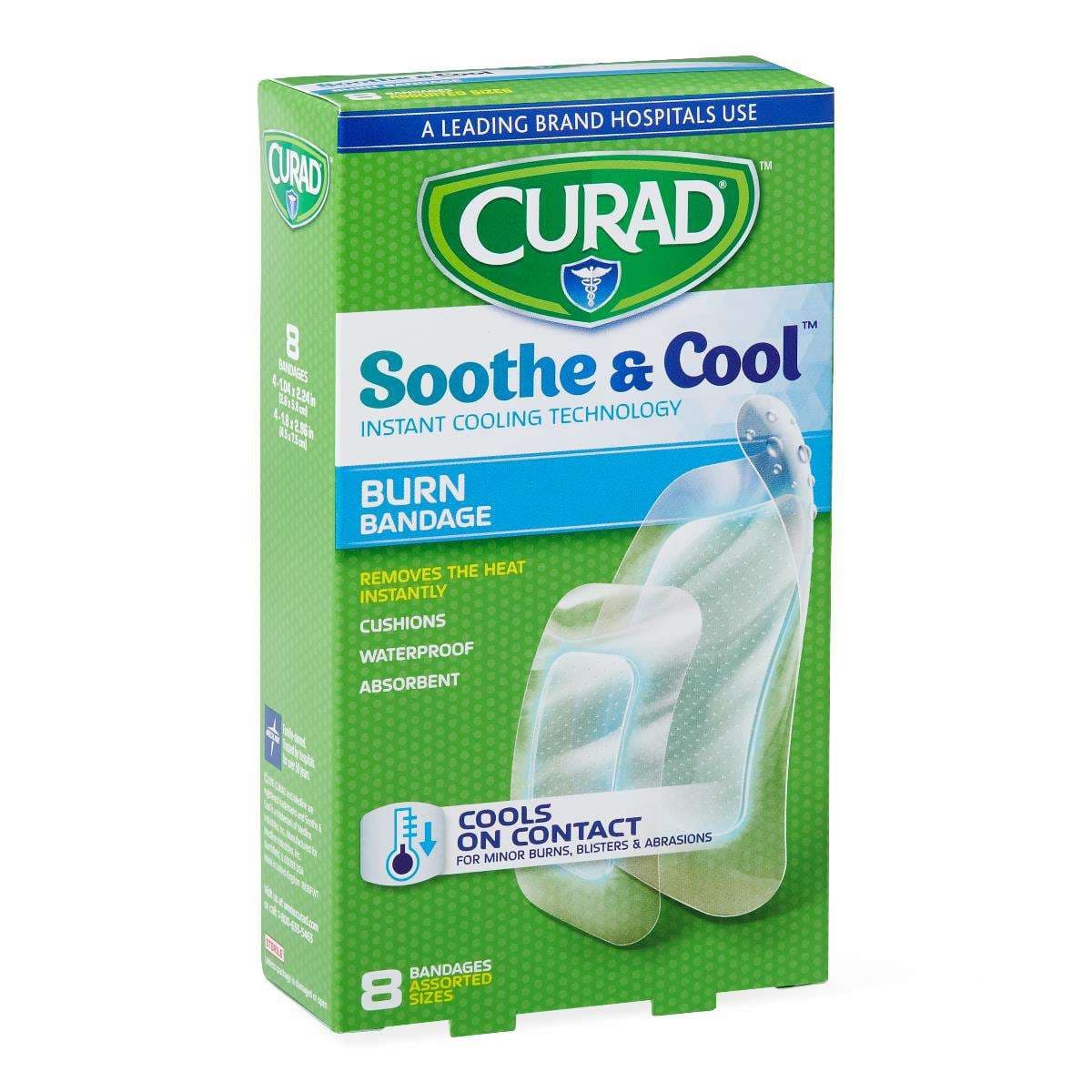 Curad Soothe And Cool Clear Waterproof Hydrogel Bandage - Box of 8 - Image 1