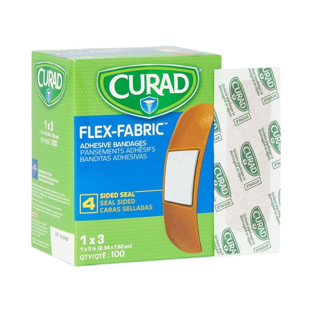 Medline Curad Flex Fabric Adhesive Bandage, 1 x 3 Inch - Carton of 7200 - Image 1