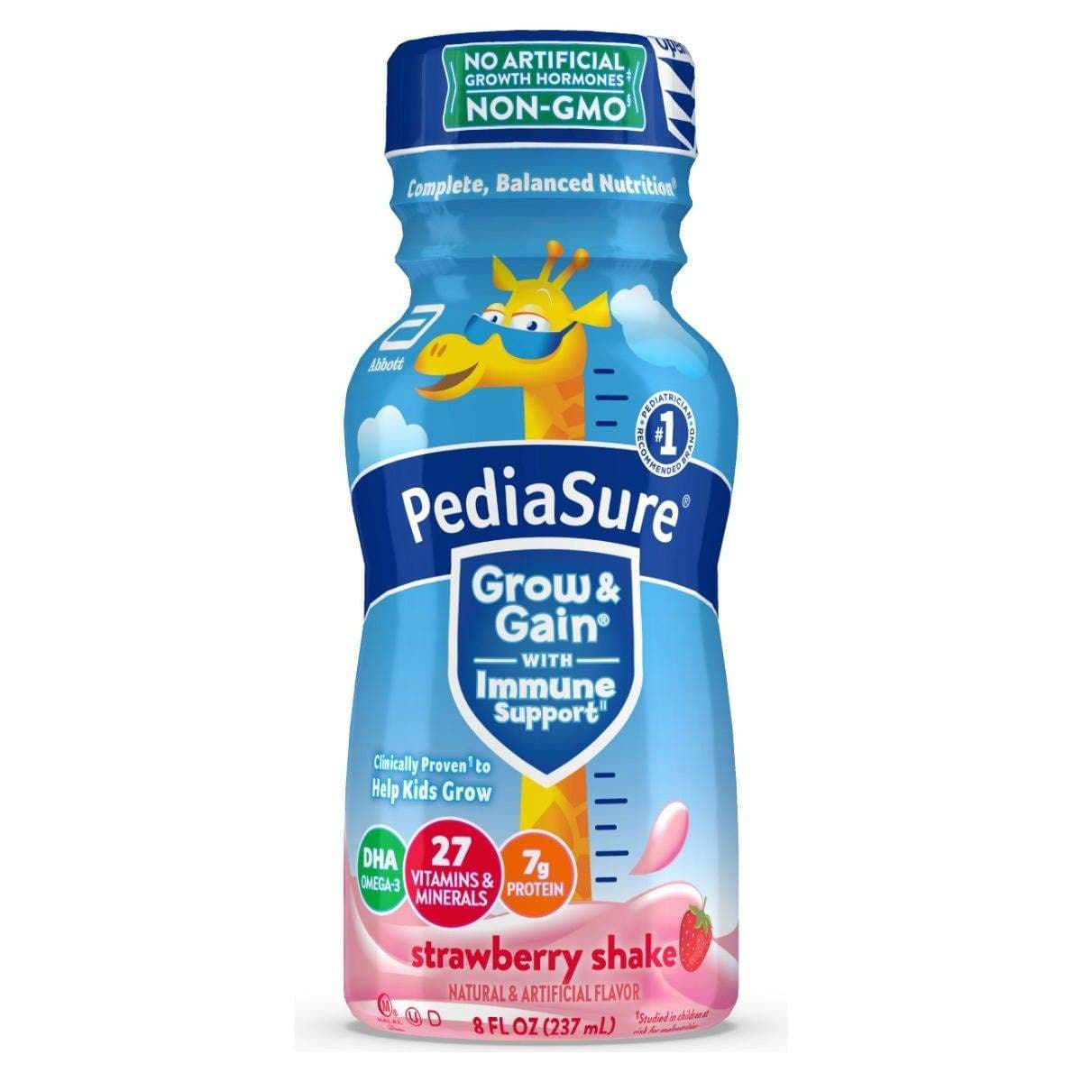 PediaSure Grow and Gain Pediatric Oral Supplement, Strawberry - Case of 24 - Image 1
