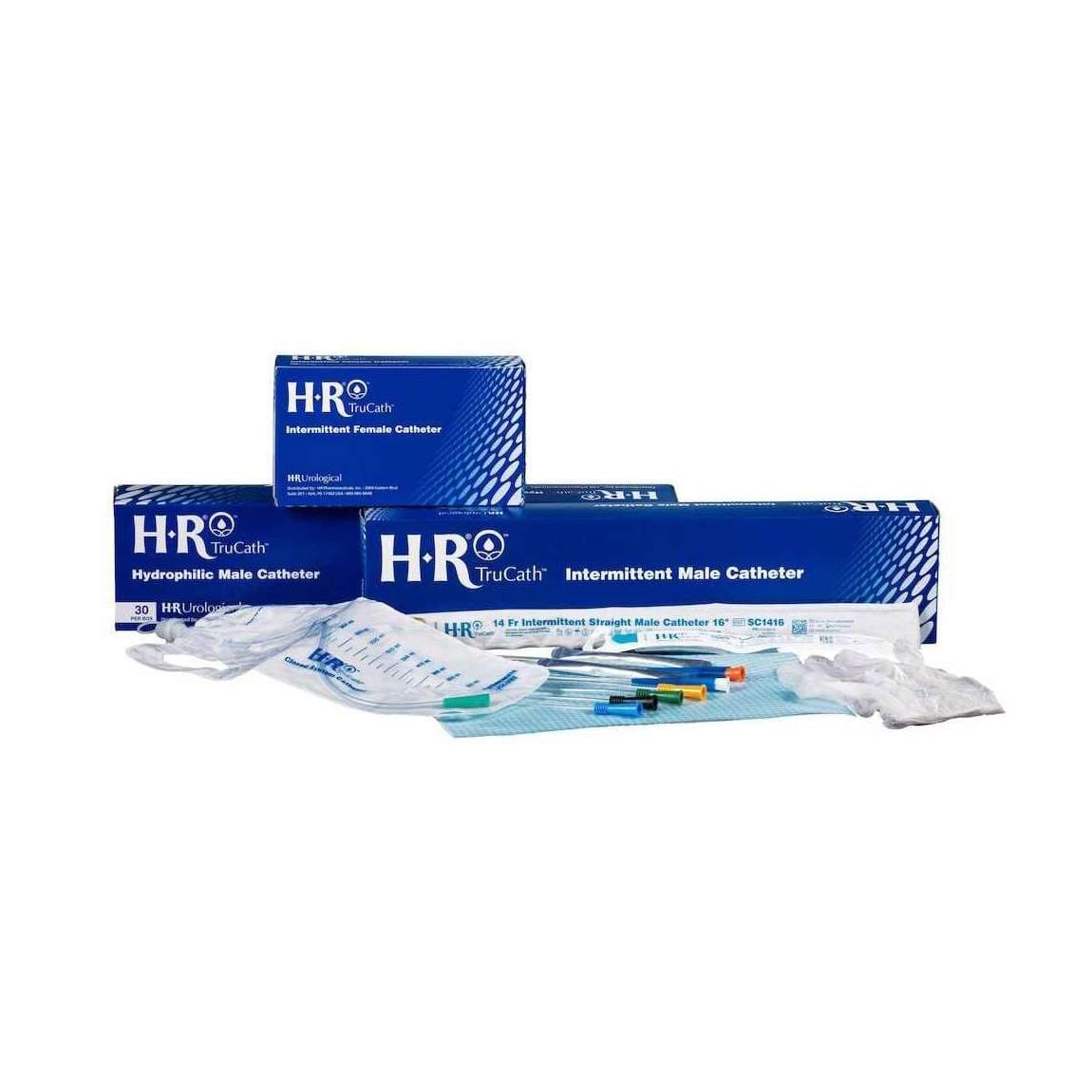 TruCath Intermittent Catheter, Soft PVC, 14Fr, 16" Length - Box of 30 - Image 1
