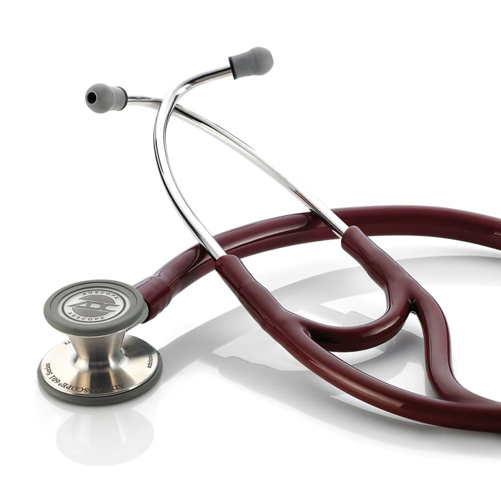 ADC Adscope 601 Convertible Cardiology Stethoscope, Burgundy - Image 1