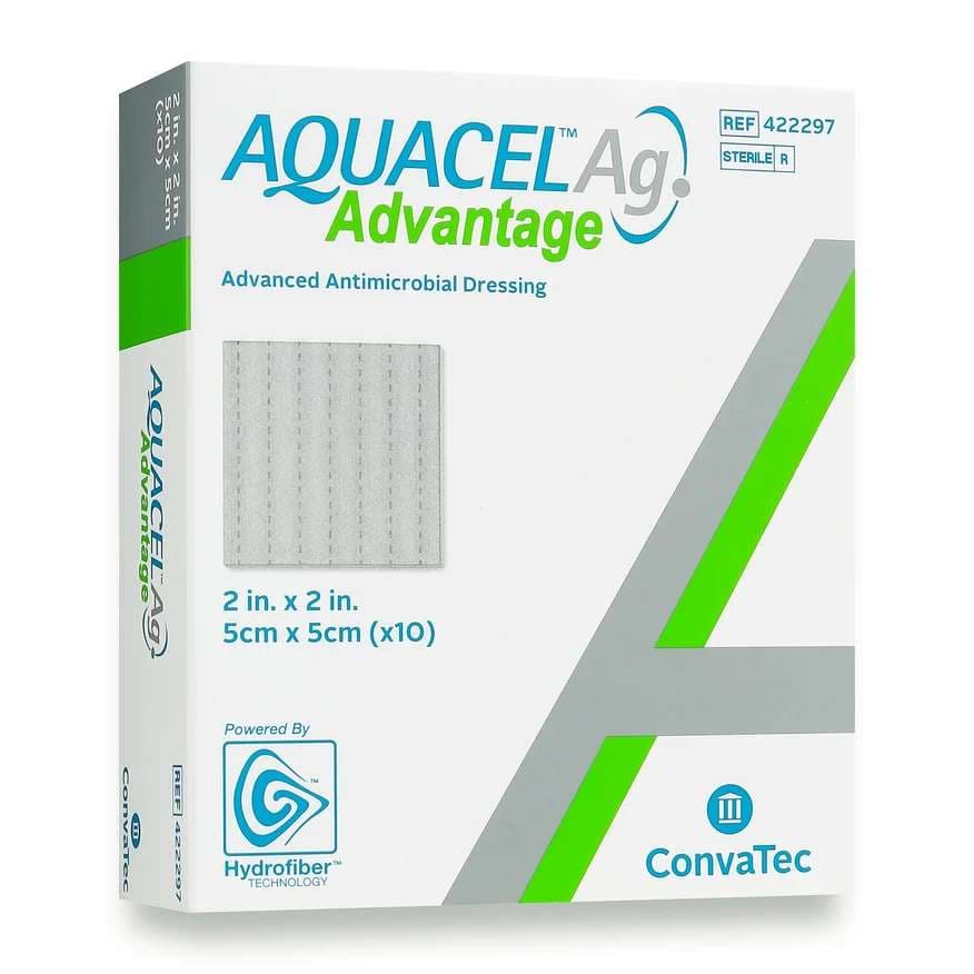 Aquacel Ag Advantage Dressing, 2 x 2 Inch - Box of 10 - Image 1
