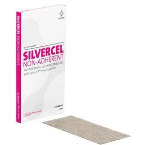 Silvercel Non Adherent Antimicrobial Alginate Dressing 4" x 8" - Package of 5 - Image 1