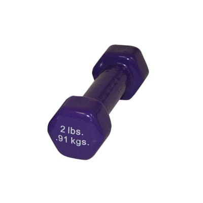CanDo vinyl coated dumbbell, Violet, 2 Lb - Each - Image 1