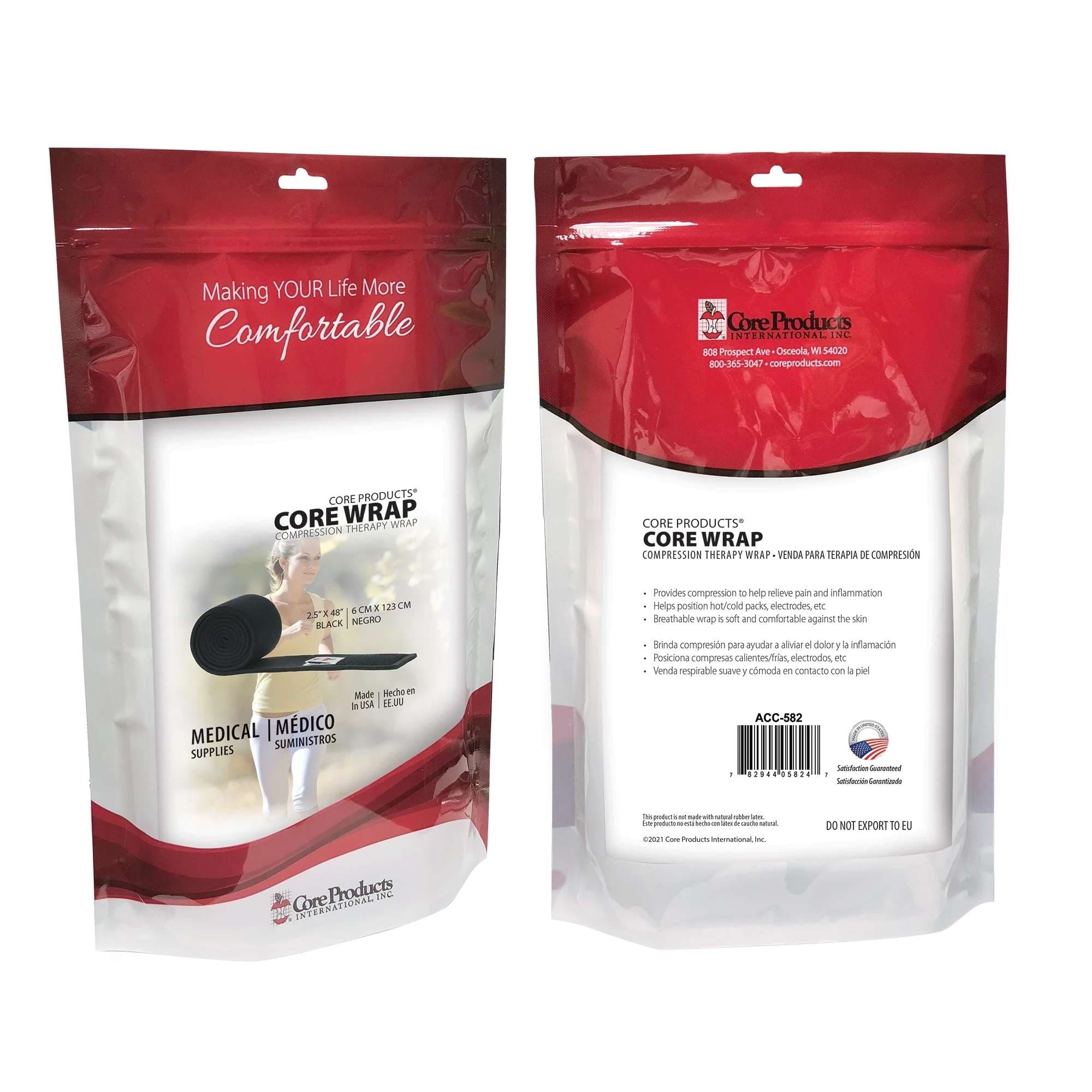 Core Neoprene Compression Therapy Wraps, Black - Image 6